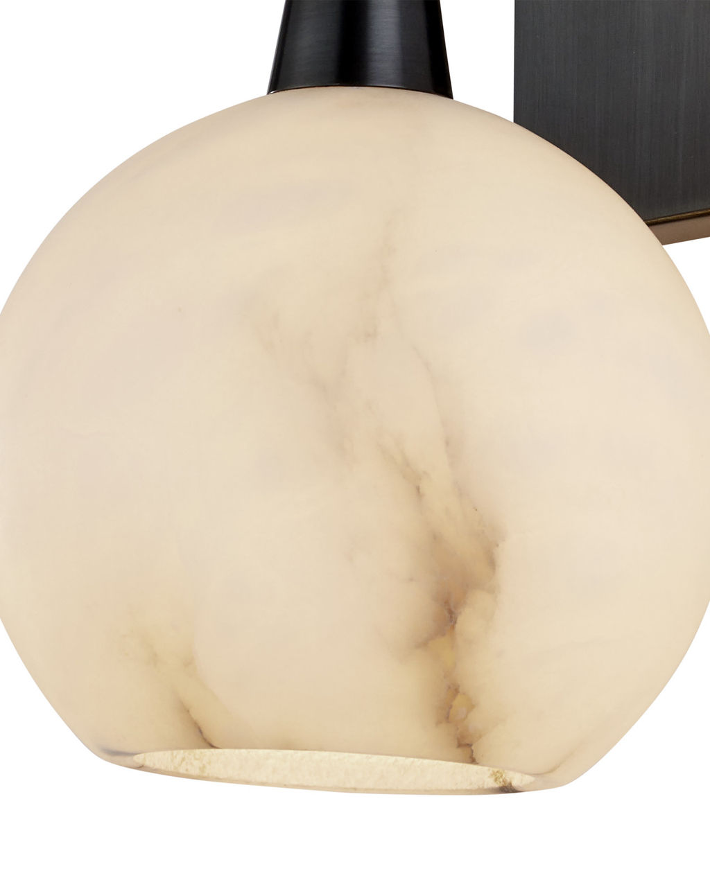 Alabaster & Bronze Bath Wall Sconce