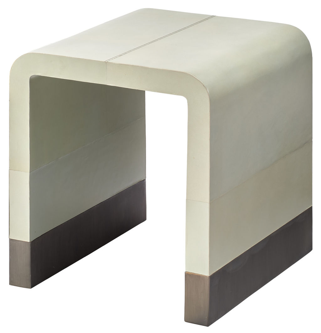 Preview image for Waterfall Side Table, Dove Grey Leather