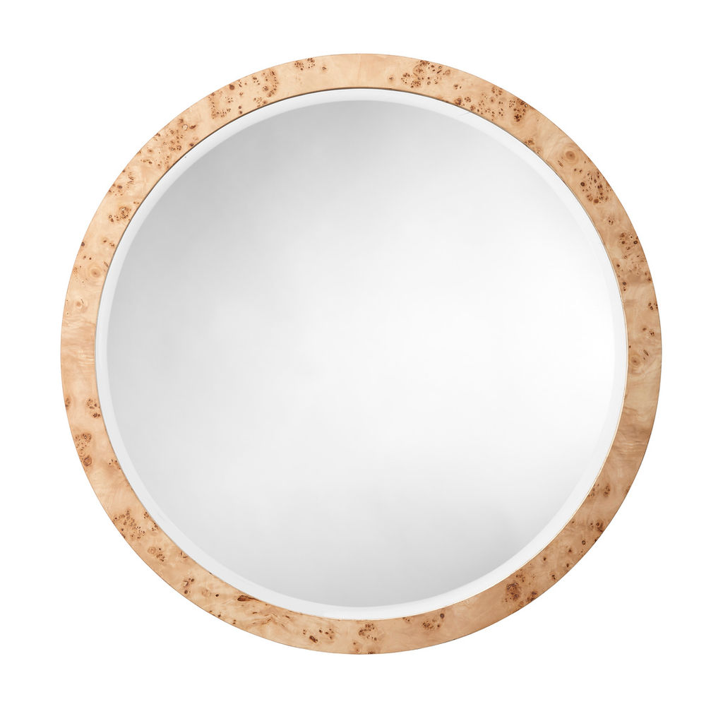 Chandler Round Mirror, Natural Burl Wood