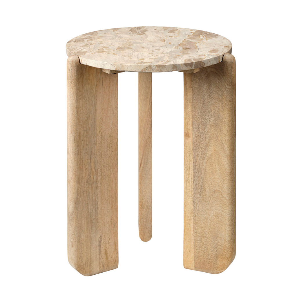 Preview image for Living Room End Table, Quarry Wood & Tendua Stone
