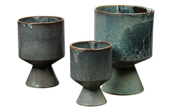 Berkeley Pots In Blue Ceramic (Set Of 3)