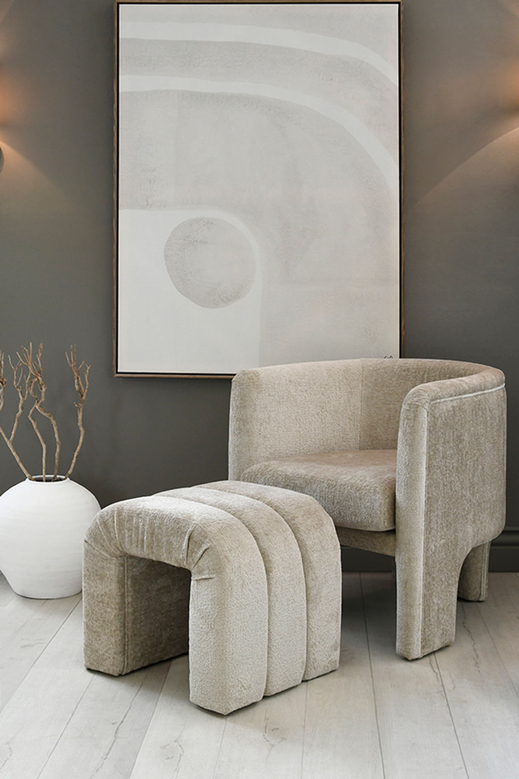 Taupe Barrel Chair