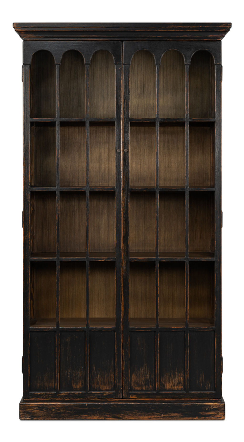 Edgar Allan Glass Bookcase Antique Black