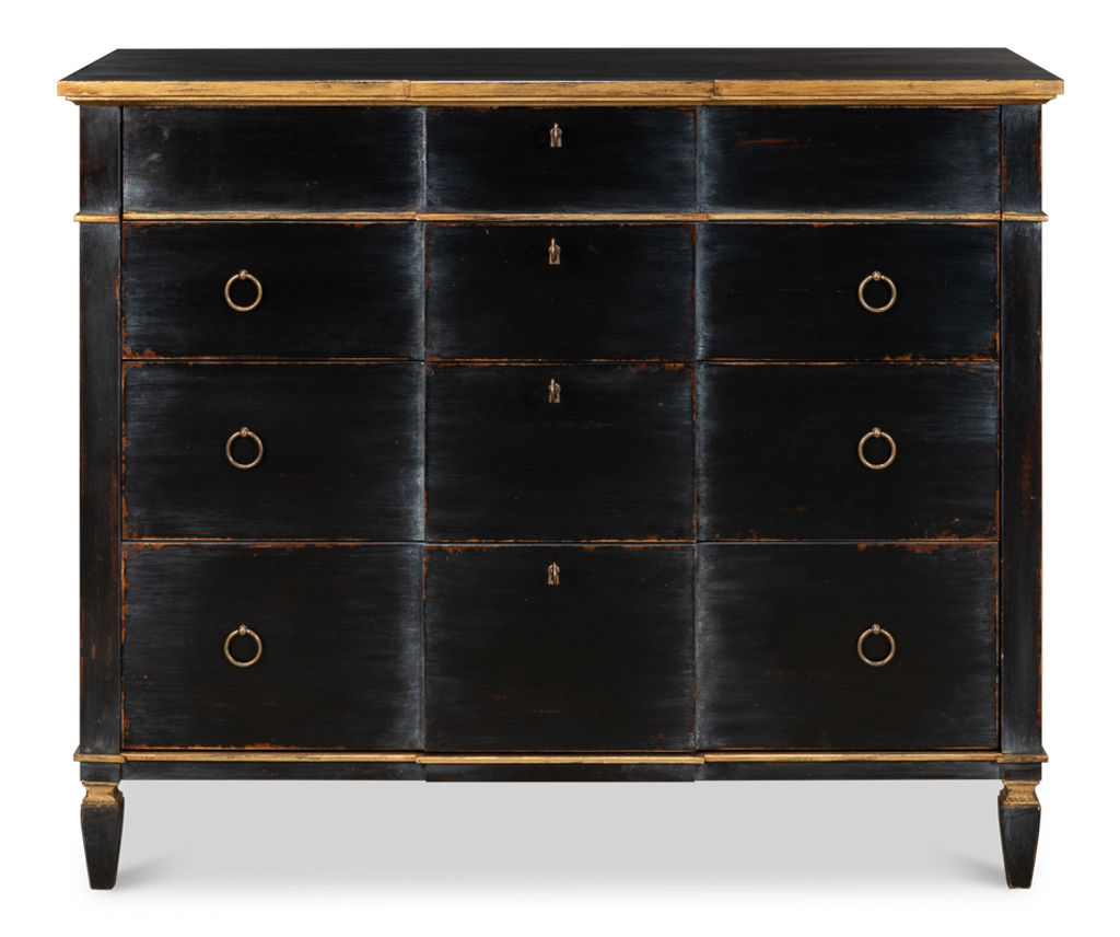 Azzalene Single Dresser Black W/Gold