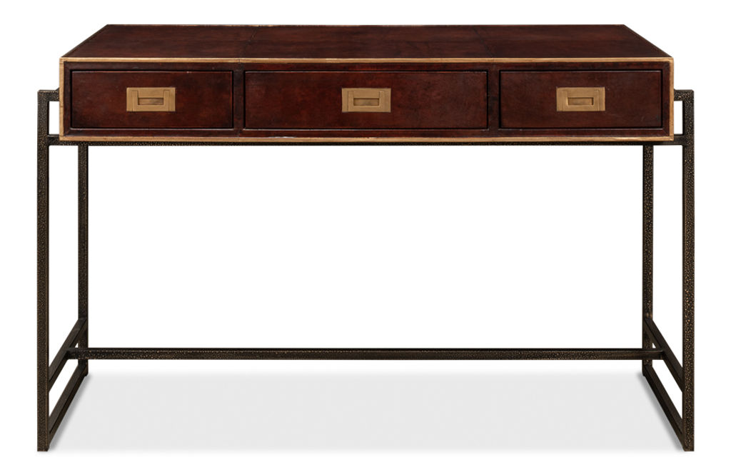 Old Brown Leather Desk