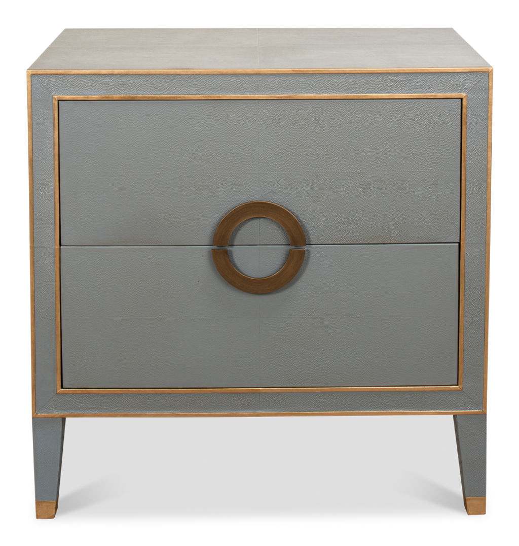 Leather Embossed Shagreen Night Stand