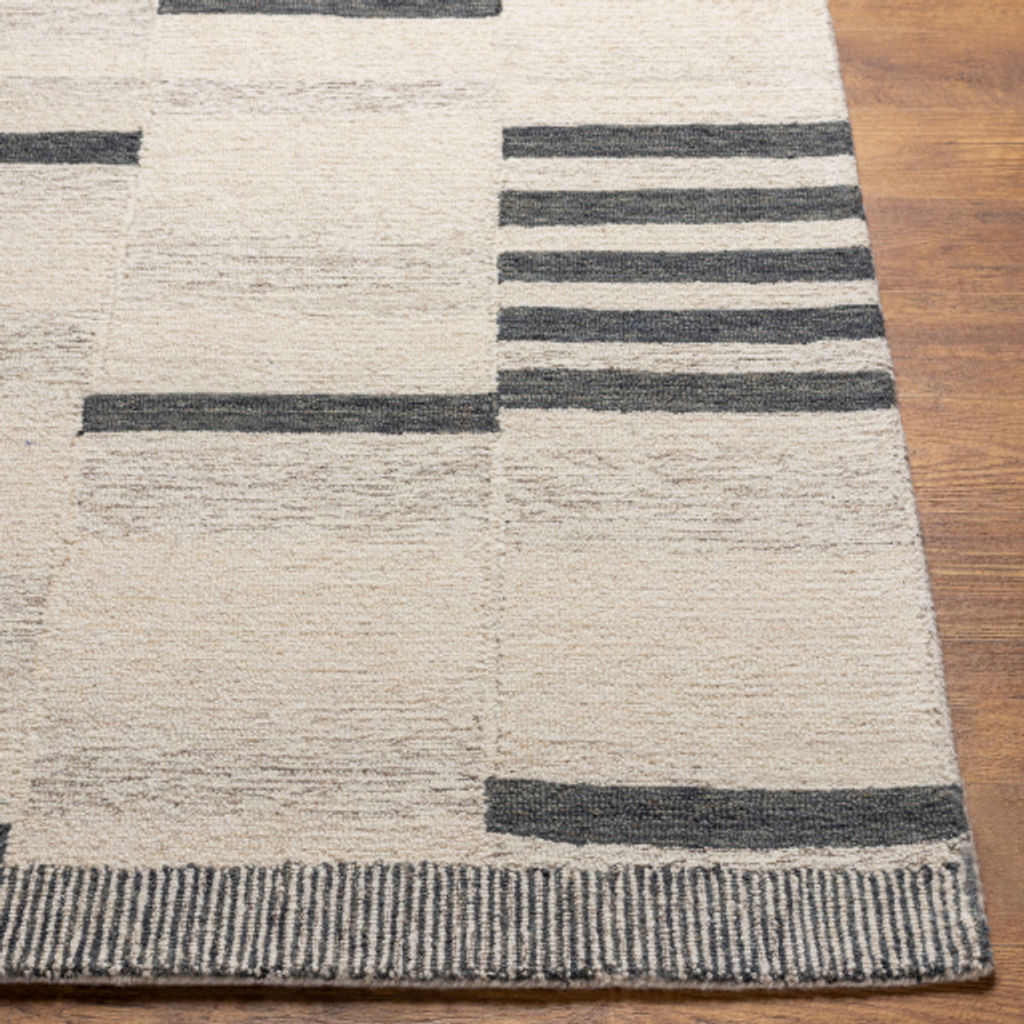 Granada 8'10" X 12' Rug In Black, Beige, Taupe, Charcoal