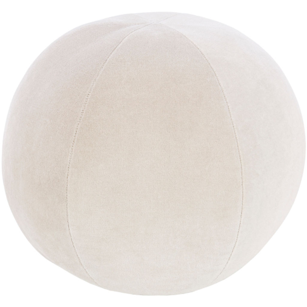 Cream Velvet Ball Pillow