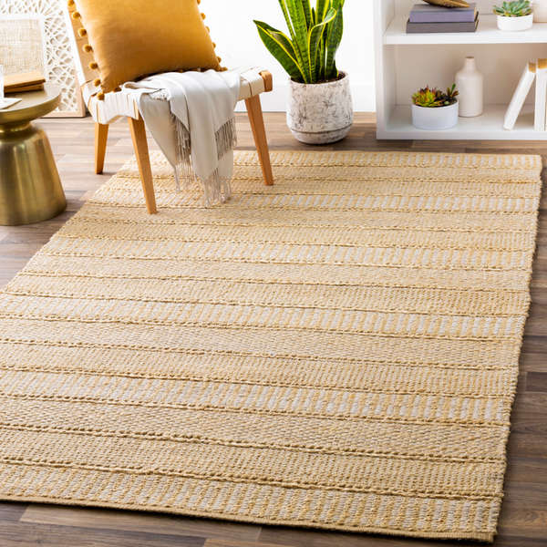 Rayon & Jute Area Rug White & Cream 8' X 10'