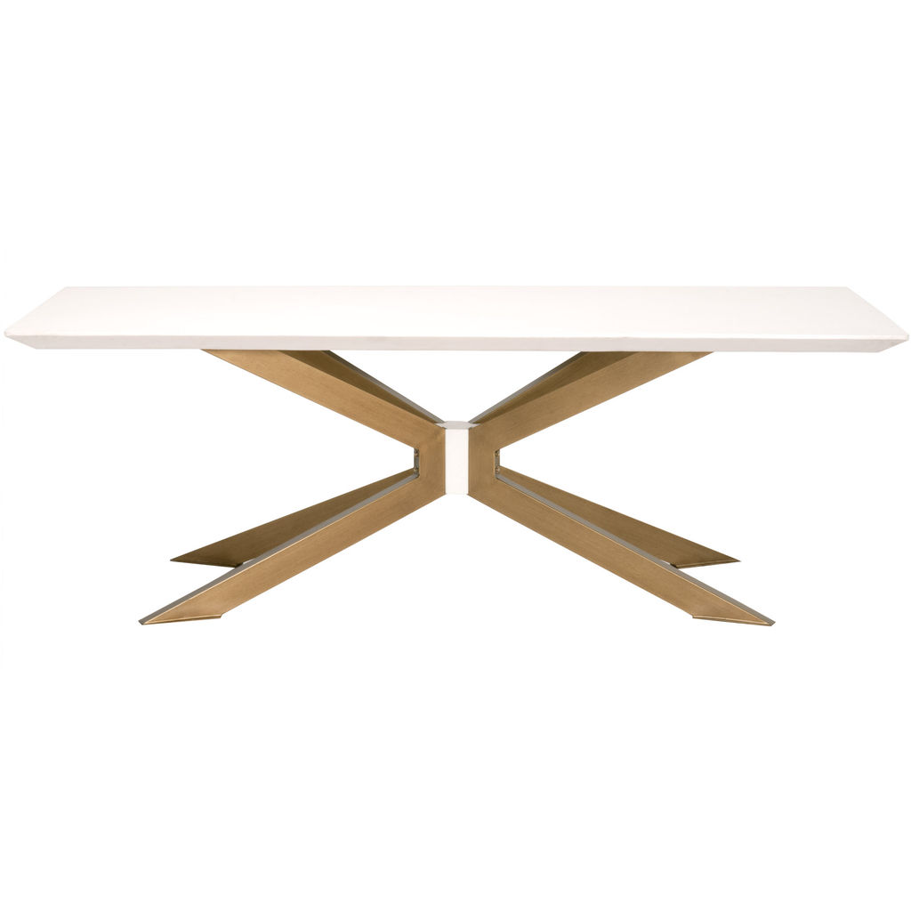 Preview image for Kennedy Dining Table, Ivory Concrete, Brass