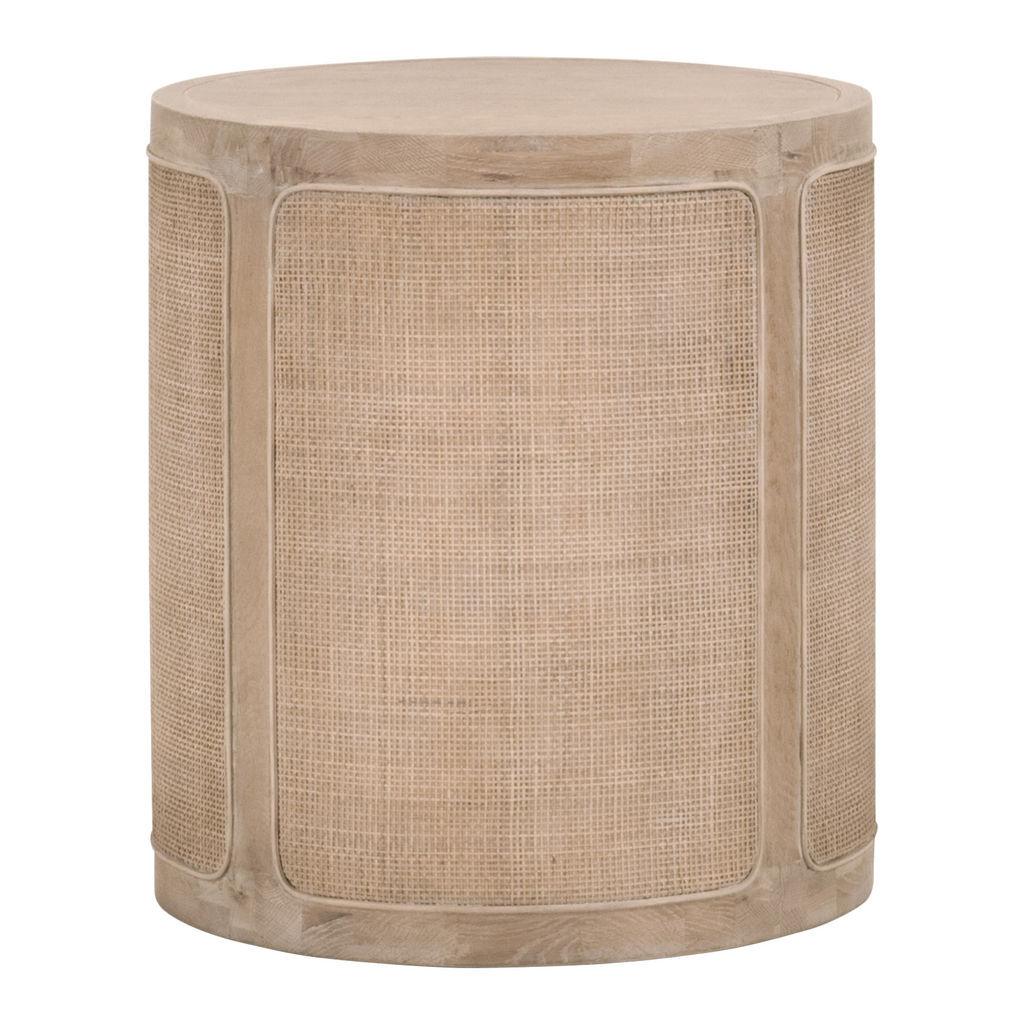 Cane End Table In Smoke Gray Oak, Smoke Gray Cane