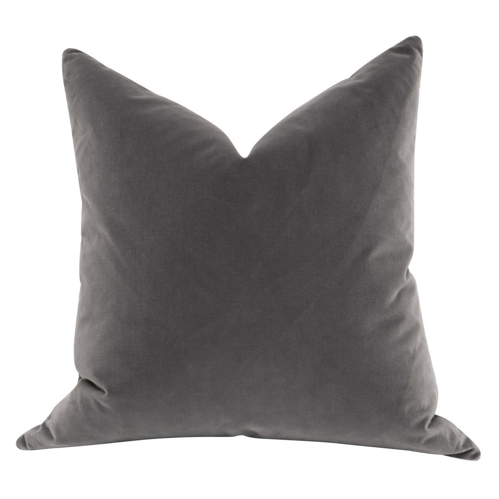 Preview image for The Basic 26" Essential Euro Pillow Set Of 2, Dark Dove Velvet