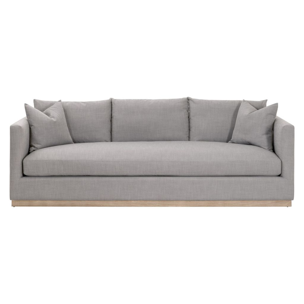 Preview image for Siena 96" Plinth Base Sofa, Livesmart Paulston Steel And Natural Gray