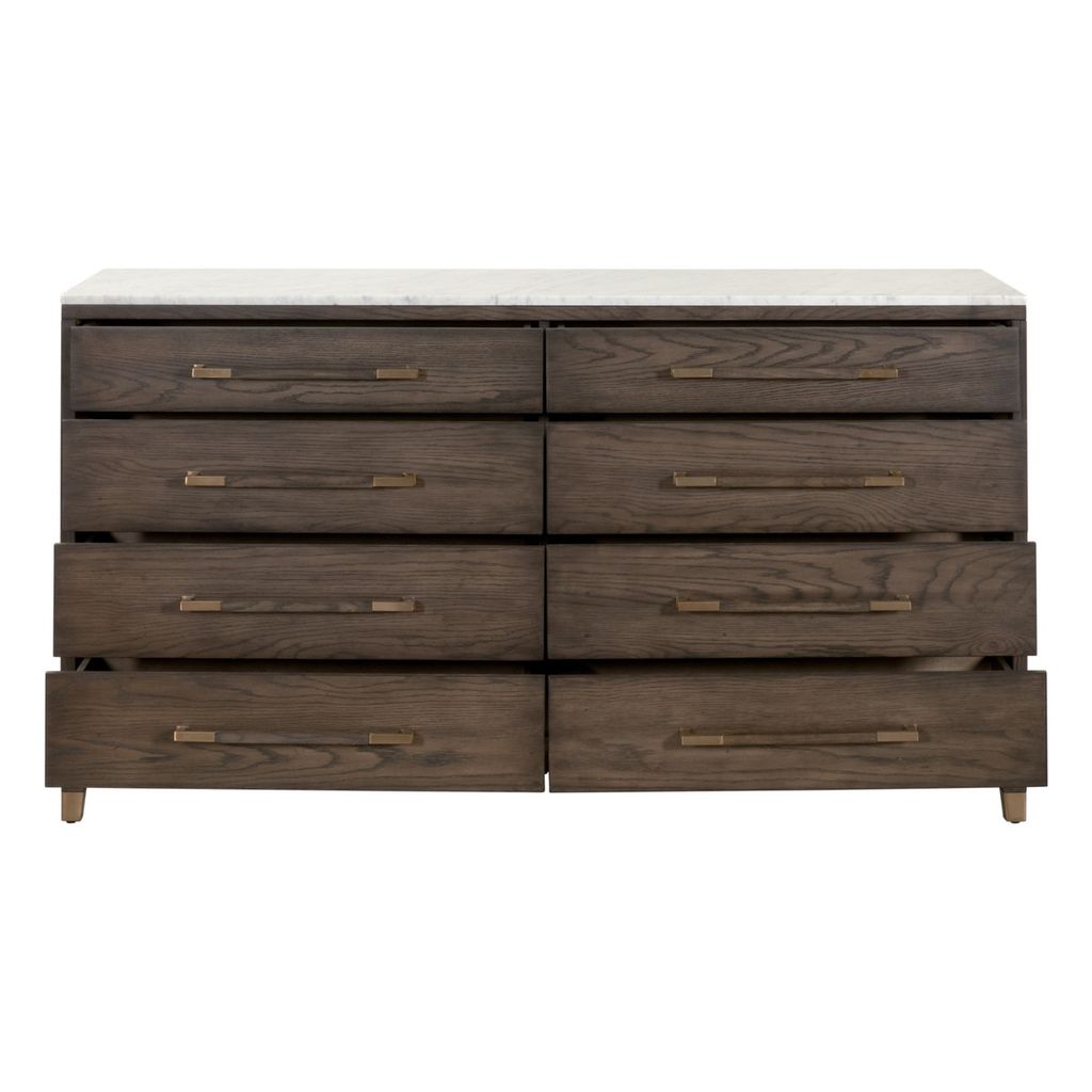 Cambria 8-Drawer Double Dresser, Dutch Brown Oak