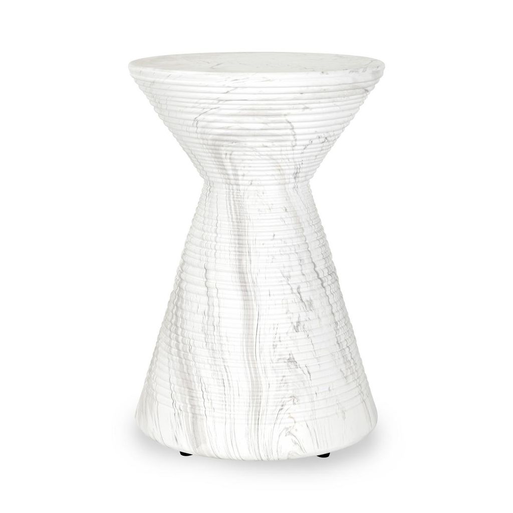 Preview image for Outdoor Accent Table, White Glass Fiber Reinforced Concrete