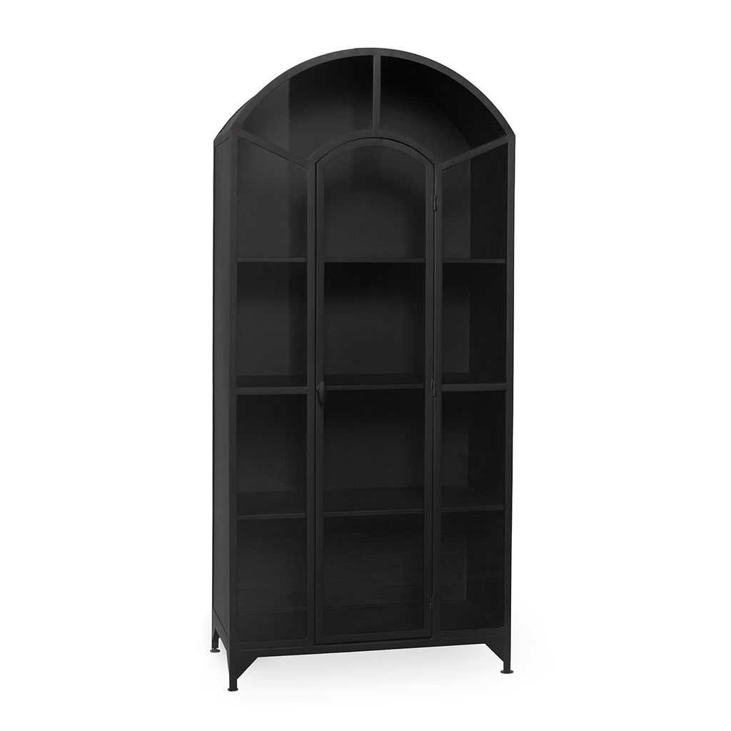 Preview image for Lillo Metal/Glass Single Door Cabinet Black