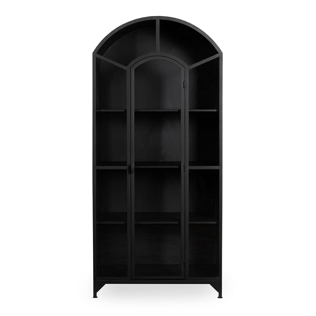 Lillo Metal/Glass Single Door Cabinet Black