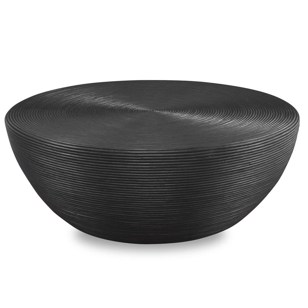 Preview image for 44" Black Rattan Round Coffee Table