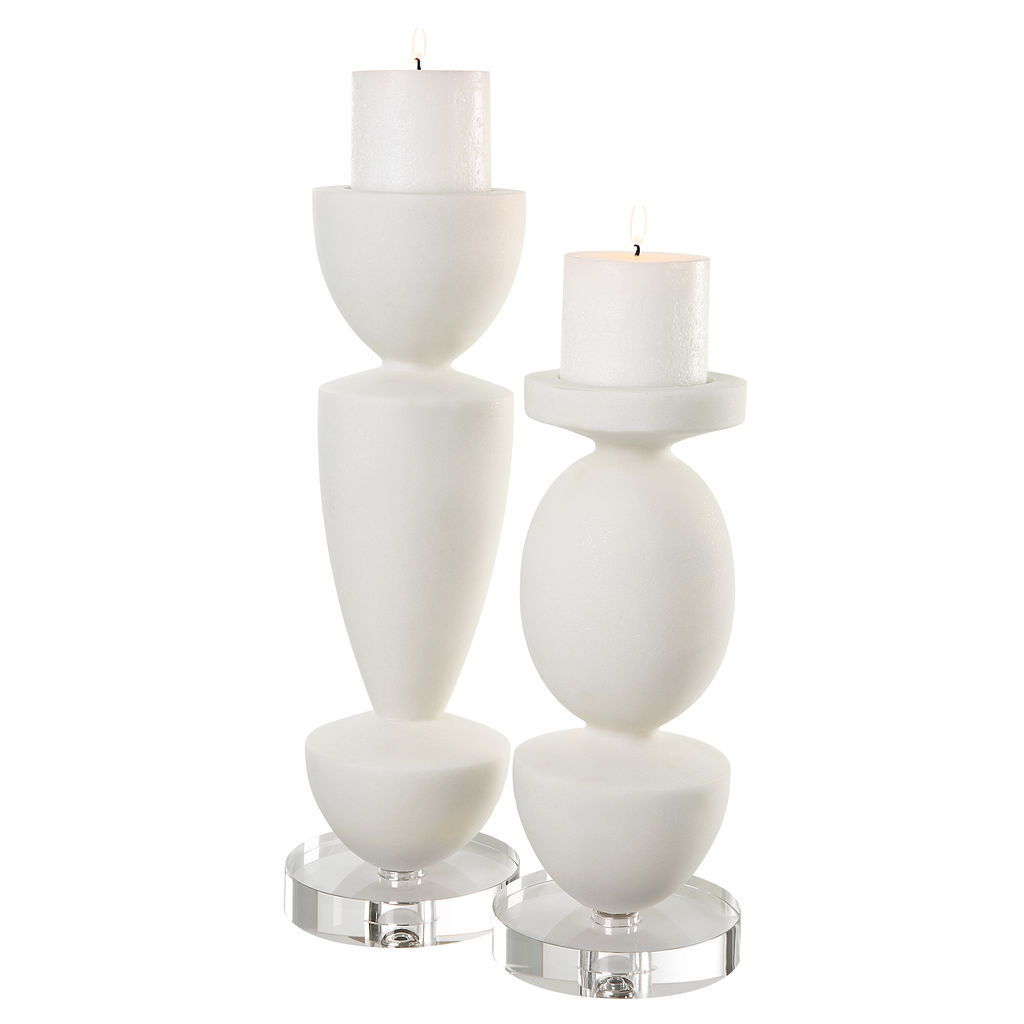 Preview image for White Stone Candleholders, Set/2