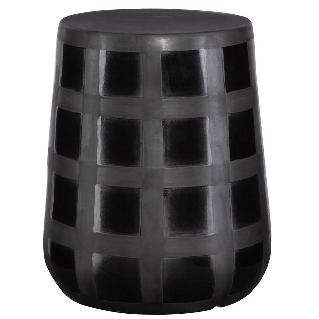 Preview image for Gridded Black Garden Stool