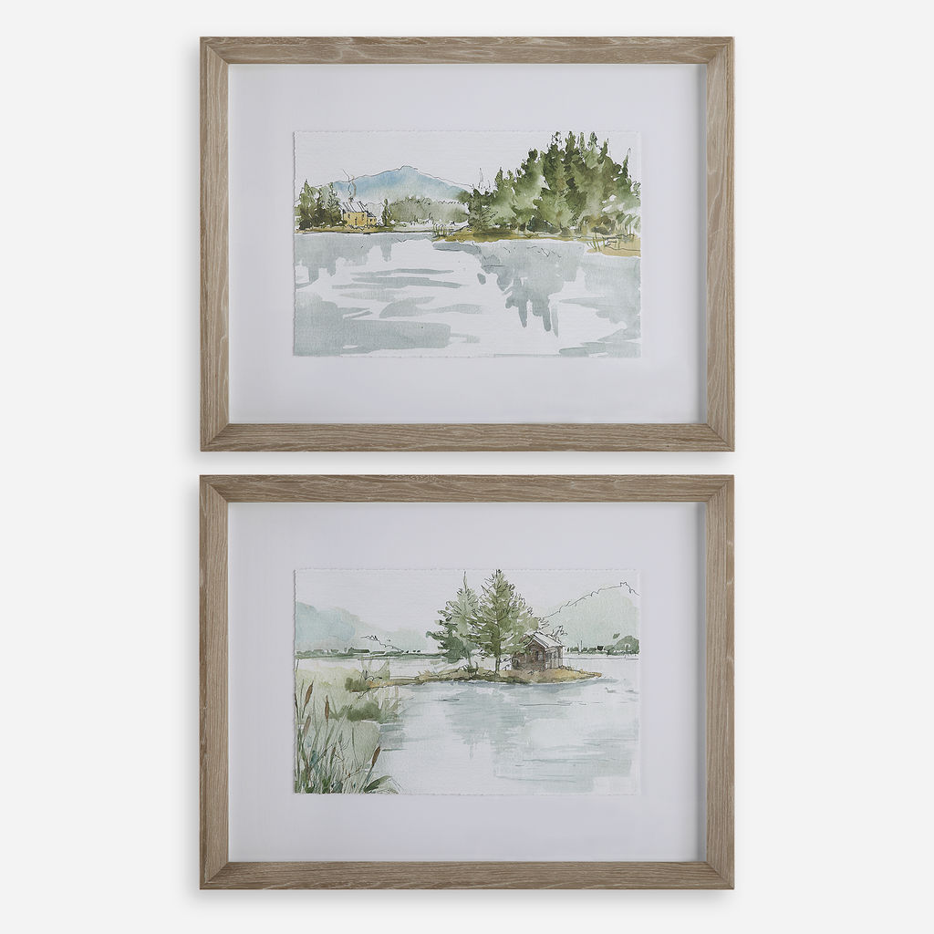 Preview image for Serene Lake Framed Prints, Set/2