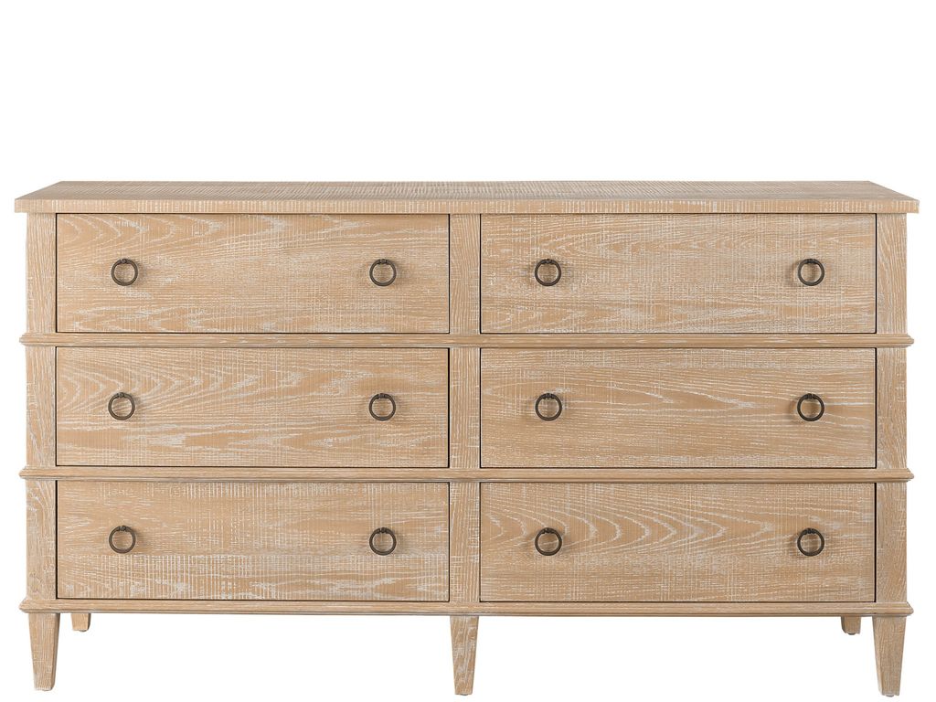 Preview image for Six Drawer Dresser, Rustic Natural Oak