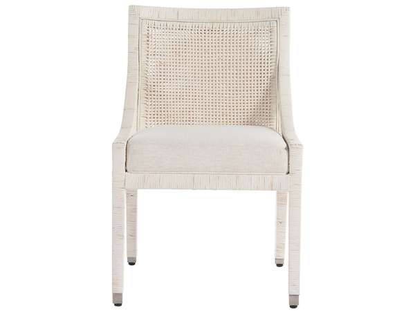 Longboat Dining Chair, White Rattan