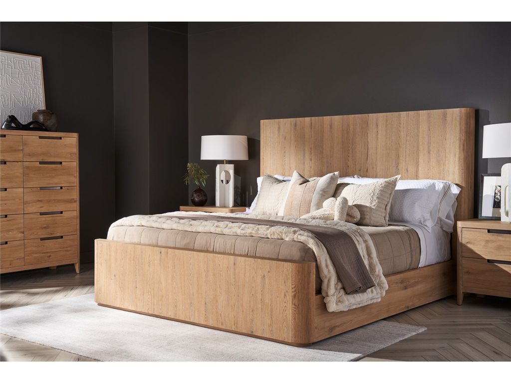 Walker Panel Bed King, Natural Oak
