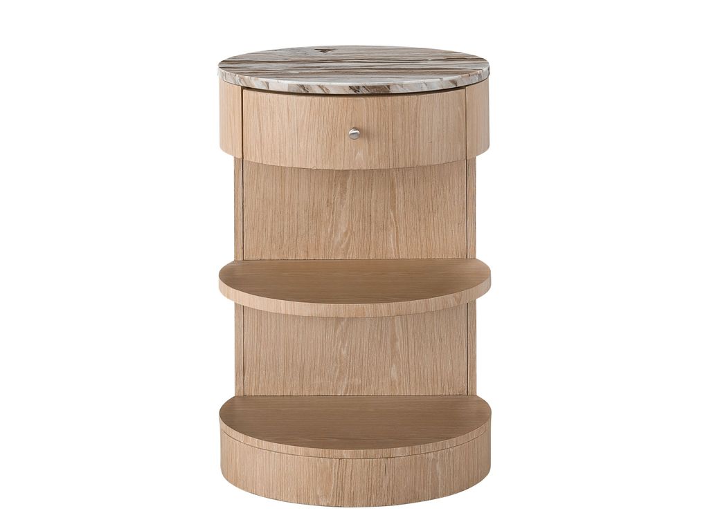 White Oak & Marble Nightstand