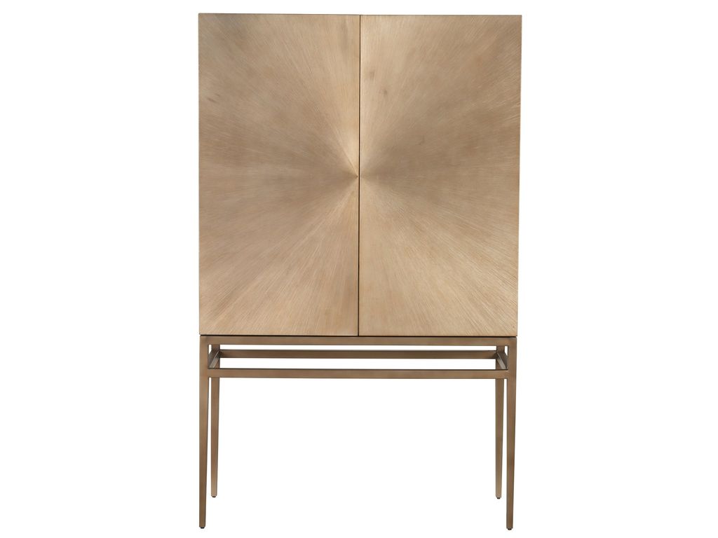 Preview image for Modern Glam Luxury Aged Brass Metal Tall Bar Cabinet 42 inch