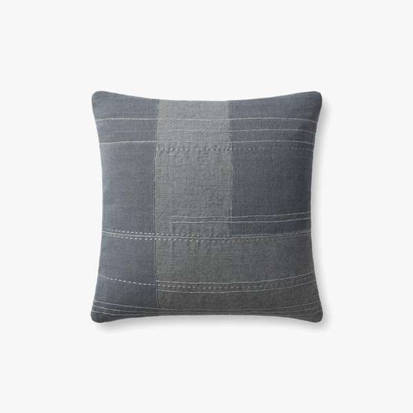 Blue Subtle Plaid Throw Pillow