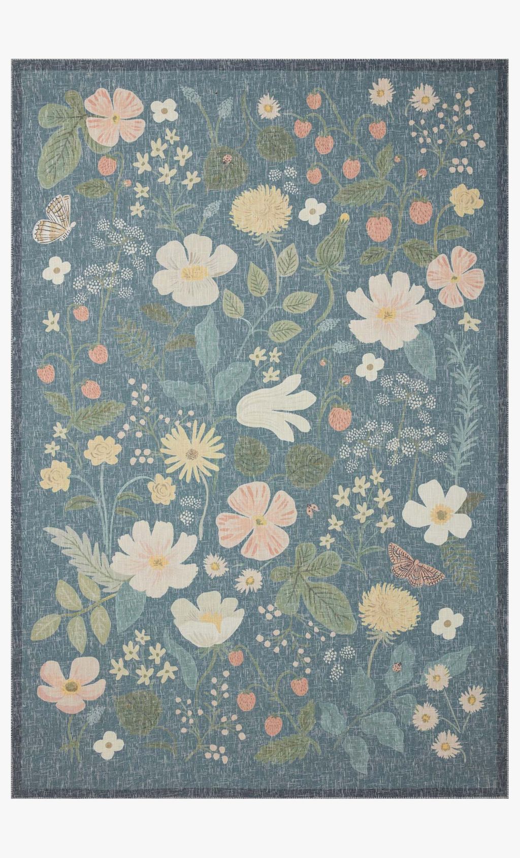 Cot-01 Rp Strawberry Fields Teal, 2' X 5'