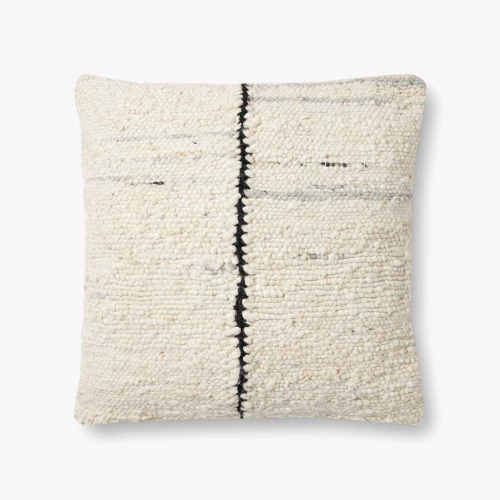 Preview image for Pillow Ivory / Black 22" X 22", Down-Filled