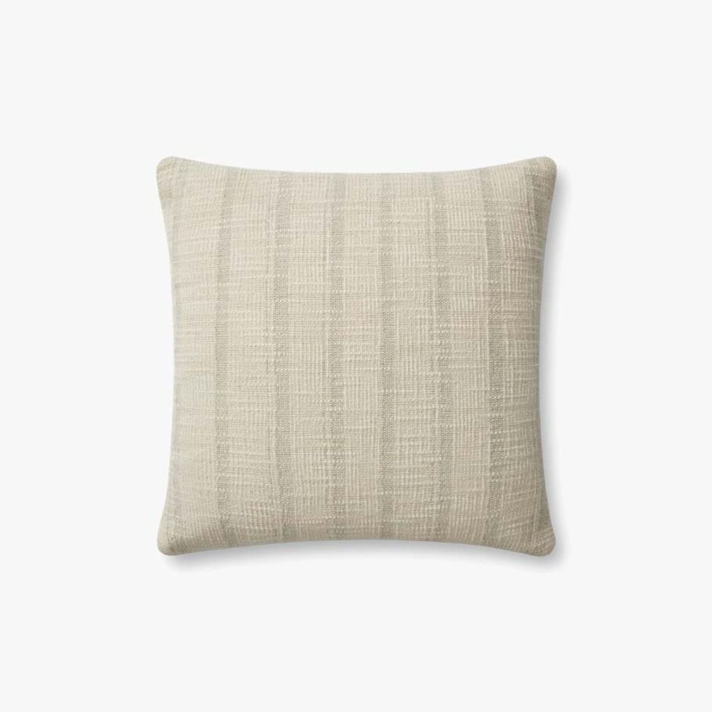 Preview image for Striped Throw Pillow - Ivory / Grey