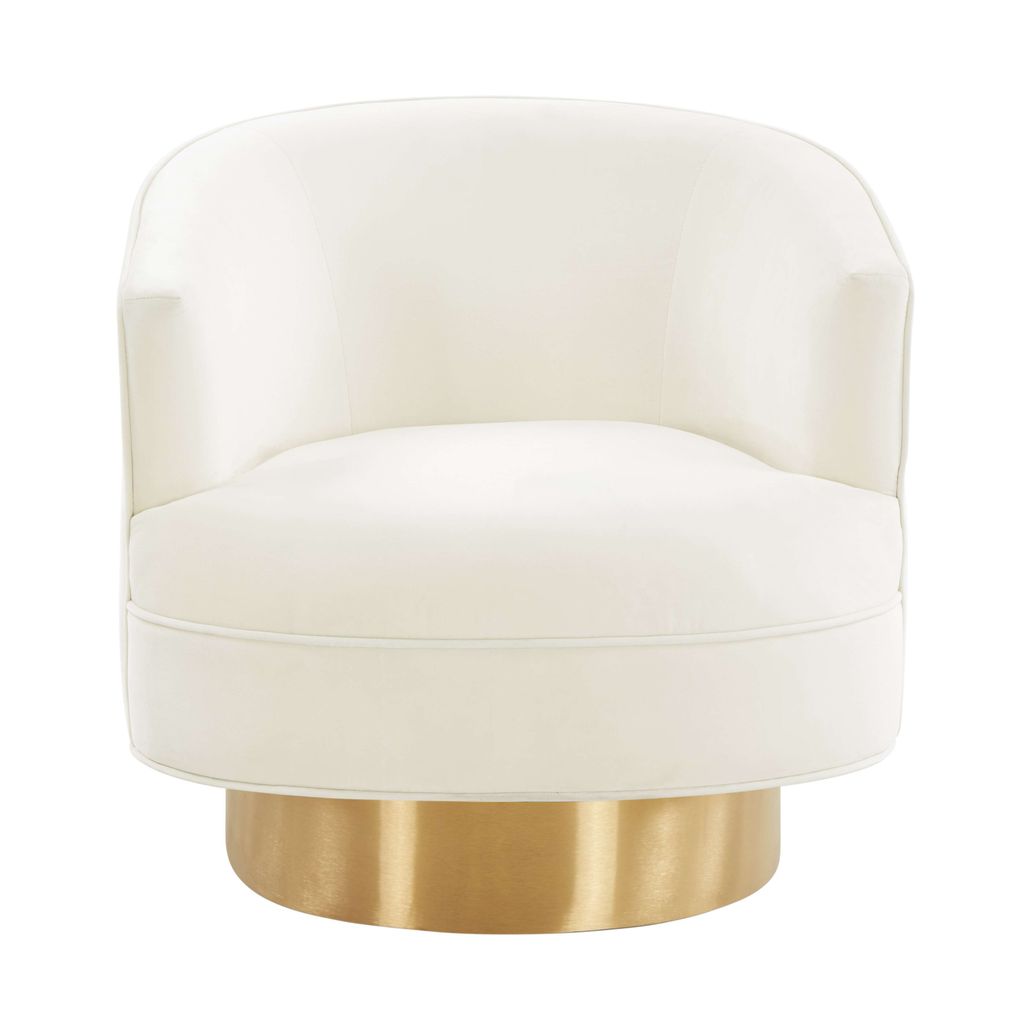 Preview image for Stella Cream Velvet Swivel Chair By Inspire Me! Home Decor