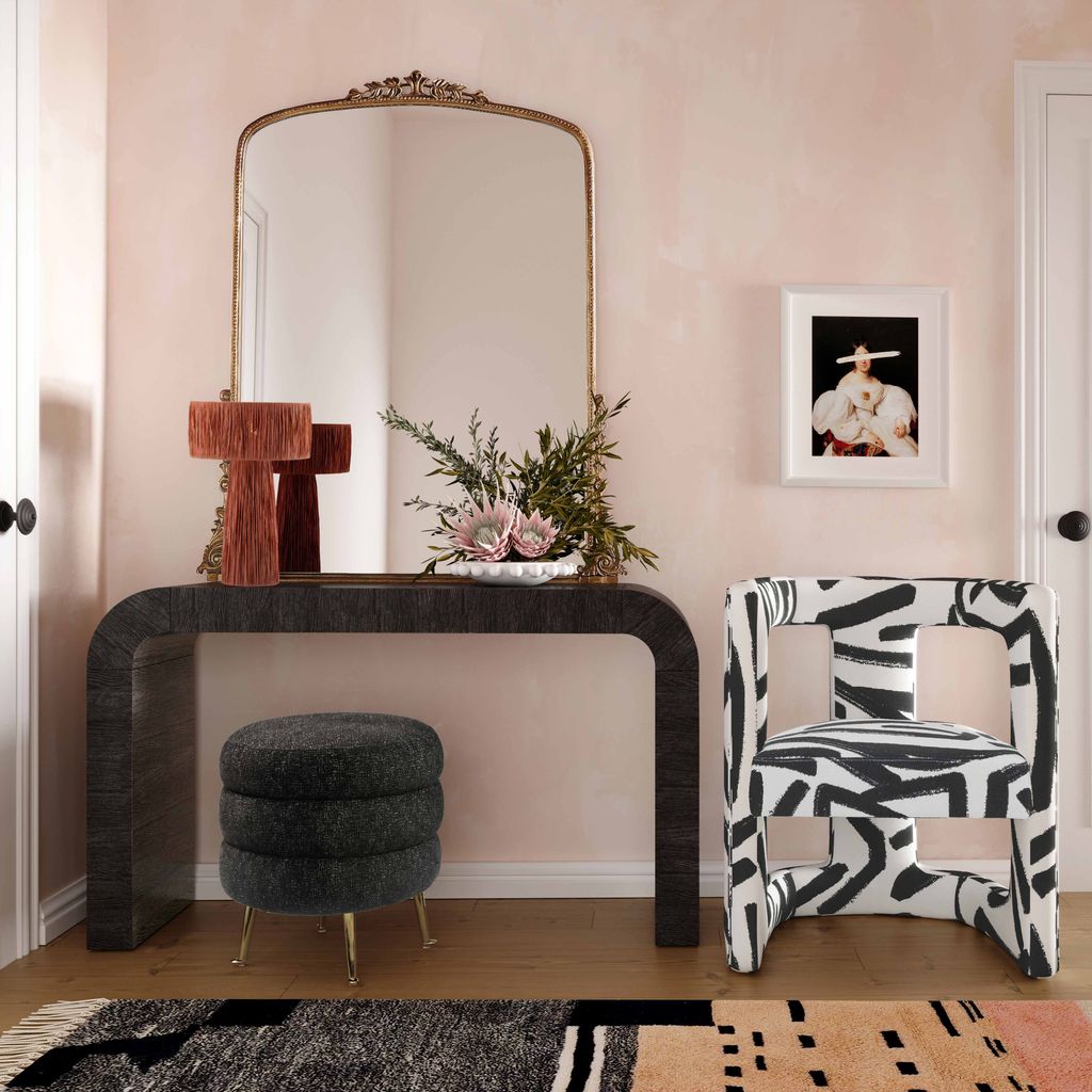 Preview image for Ada Chair In Black Brushstroke Pattern