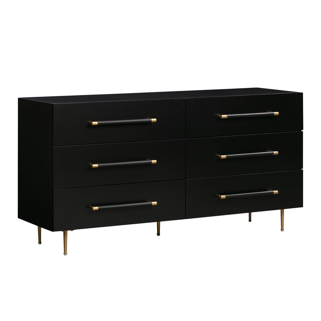 Preview image for Trident Black 6 Drawer Dresser