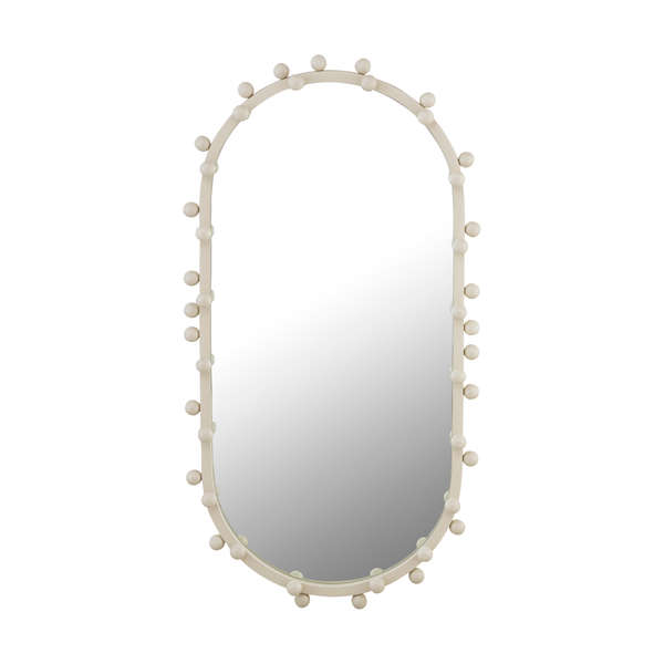 Ivory Large Oval Wall Mirror