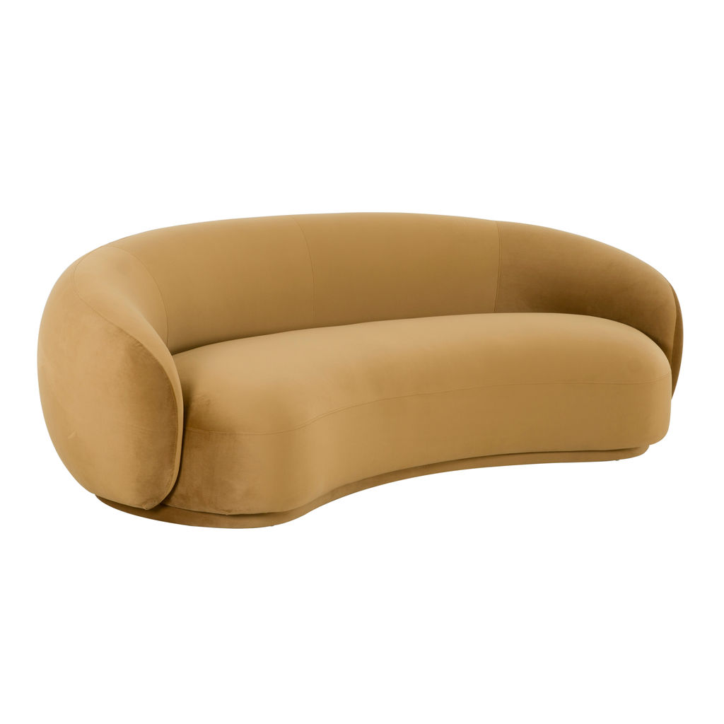 Kendall Cognac Velvet Sofa, Cognac