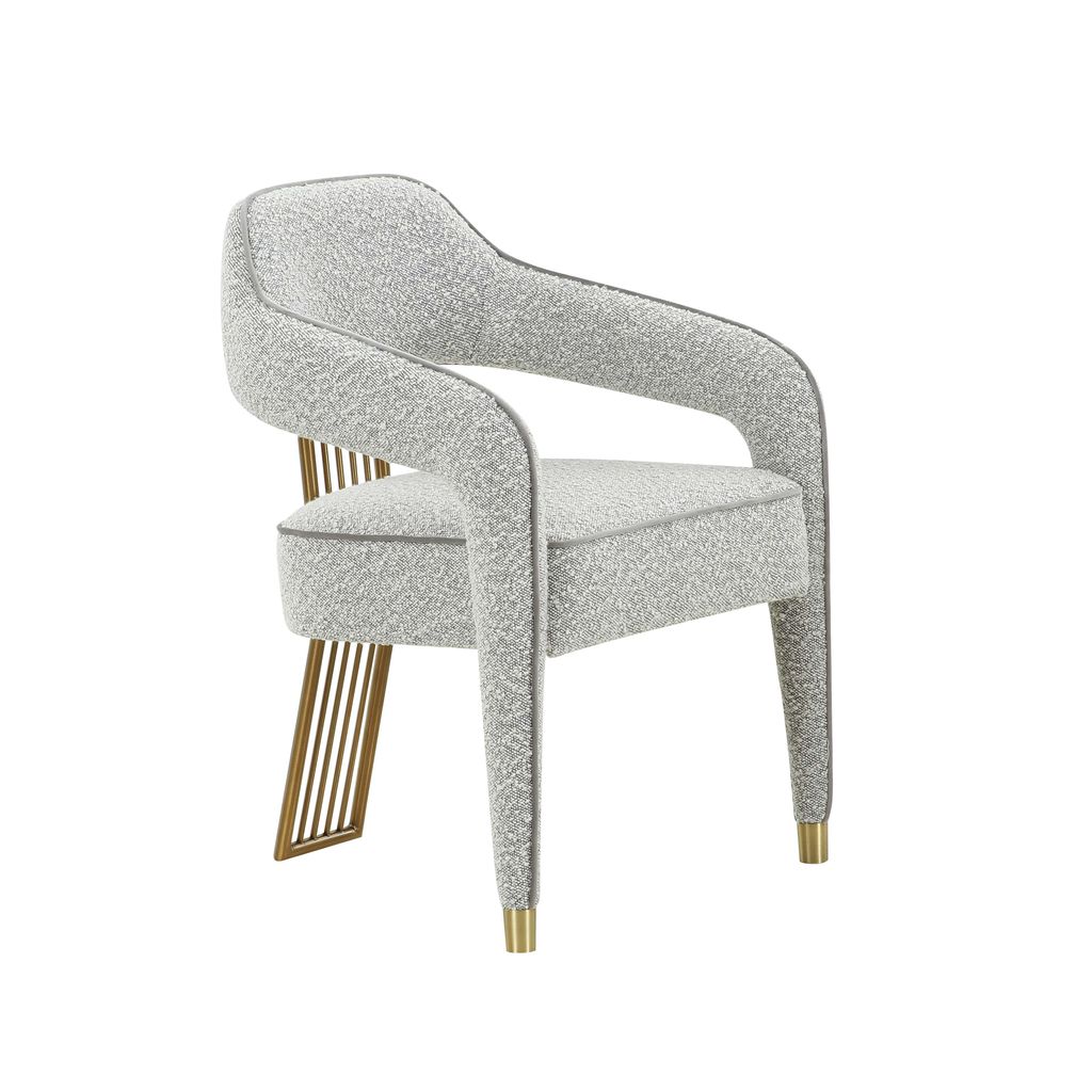Grey Boucle Dining Chair