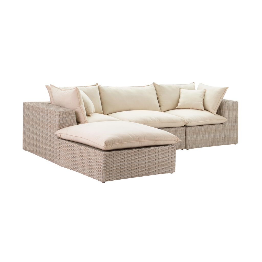 Preview image for Natural Wicker Outdoor Modular Sectional