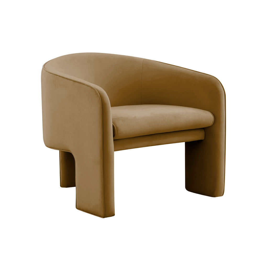 Preview image for Marla Cognac Velvet Accent Chair