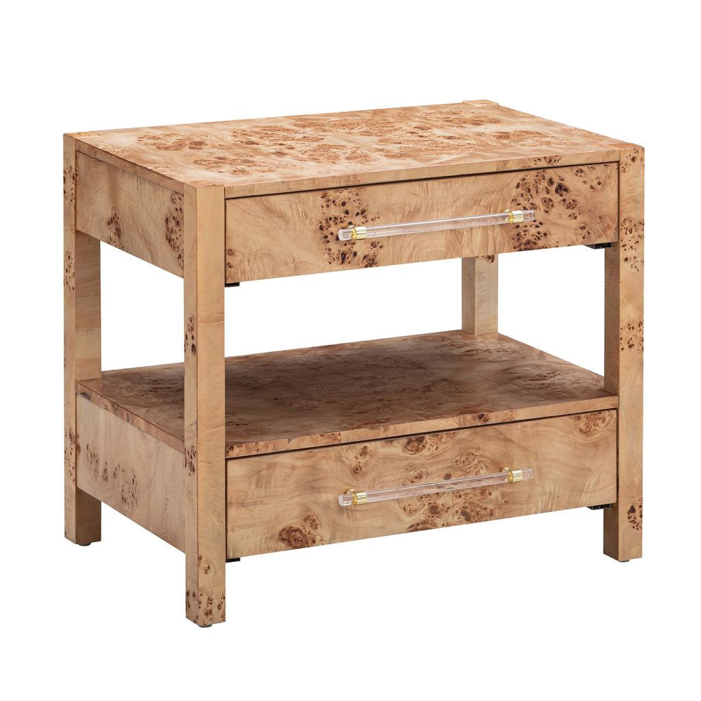 Brandyss Natural Burl Nightstand
