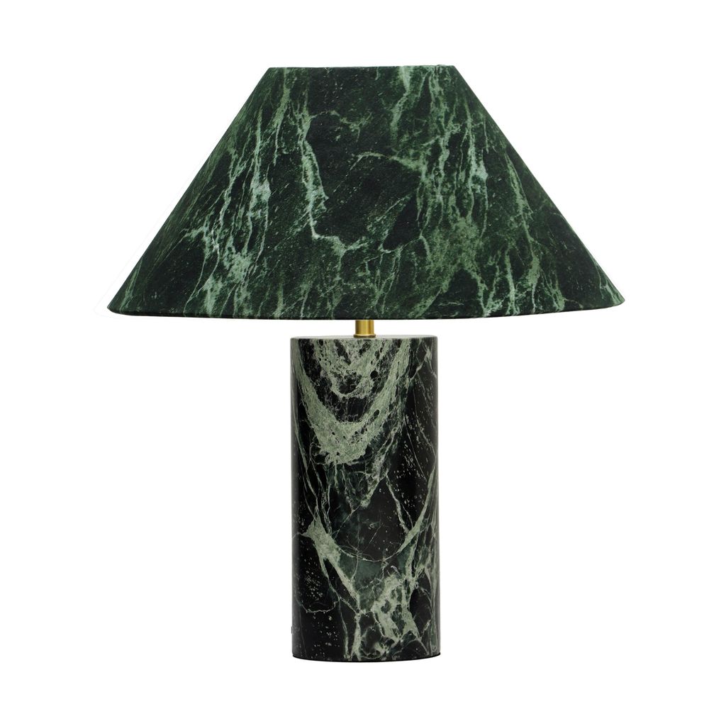Mable Marble Print Table Lamp, Green