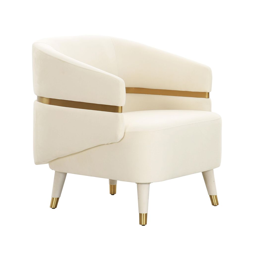 Preview image for Ayla Cream Velvet Accent Chair