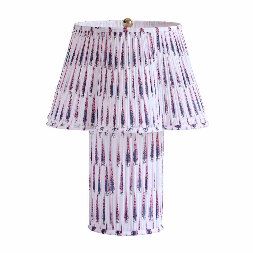 Corrine Purple And White Streaked Cotton Table Lamp