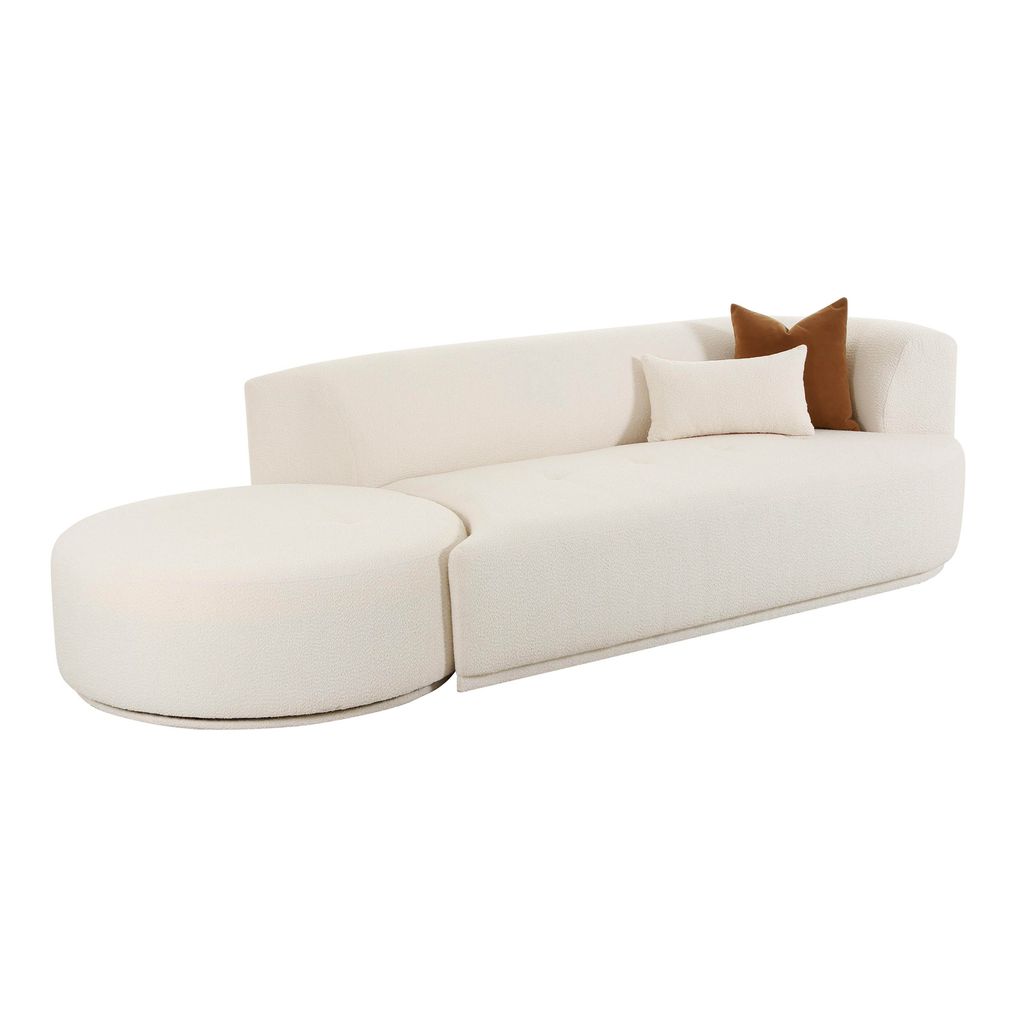 Fickle Cream Boucle 2-Piece Chaise Modular Raf Sofa