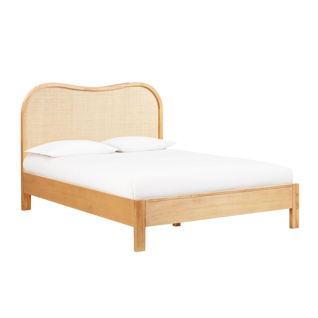 Preview image for Grappa Natural Wood & Rattan Queen Bed