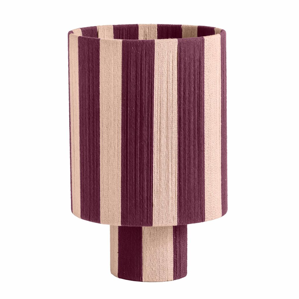 Purple And Pink Striped Cotton Table Lamp