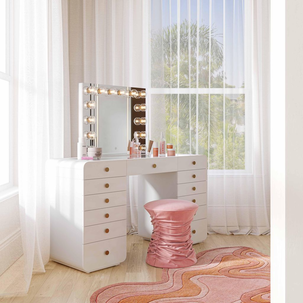 White Vanity Desk Without Vanity Mirror